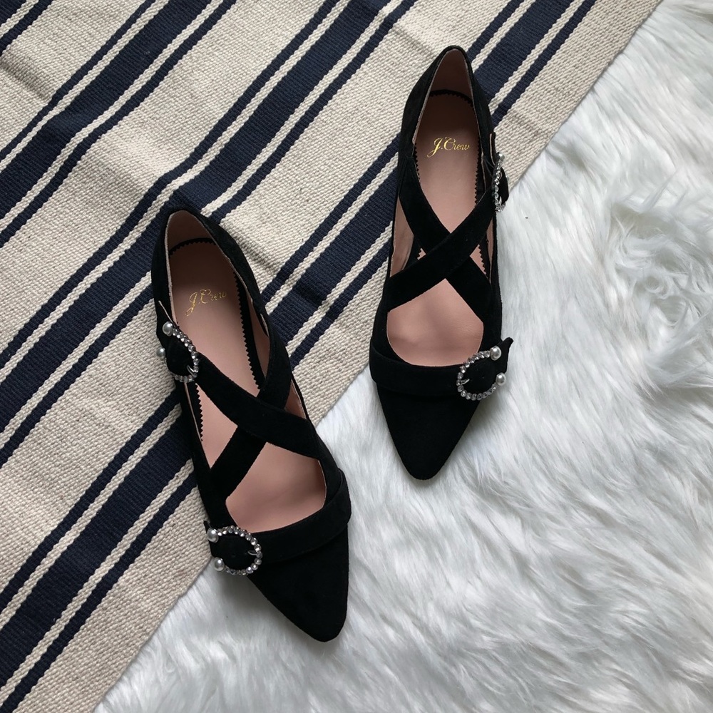 j crew marina criss cross suede flats 8 NEW $168